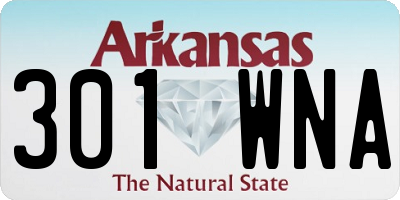 AR license plate 301WNA