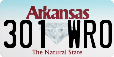 AR license plate 301WRO