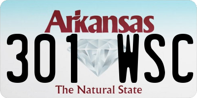 AR license plate 301WSC