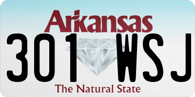 AR license plate 301WSJ