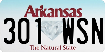 AR license plate 301WSN