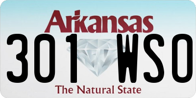 AR license plate 301WSO