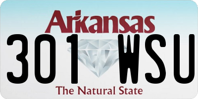 AR license plate 301WSU