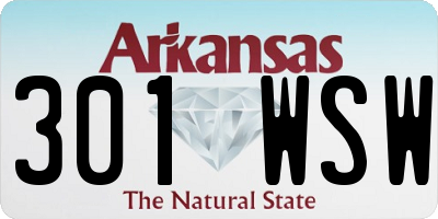 AR license plate 301WSW