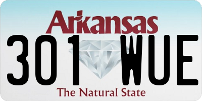 AR license plate 301WUE