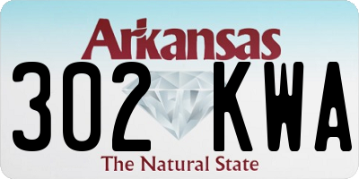AR license plate 302KWA