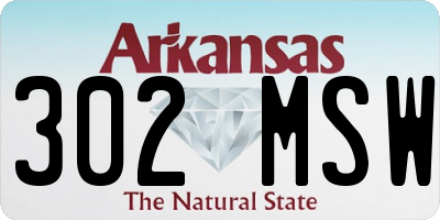 AR license plate 302MSW