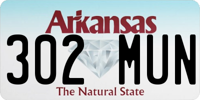 AR license plate 302MUN