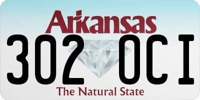 AR license plate 302OCI