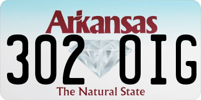 AR license plate 302OIG