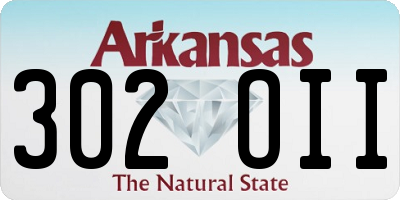 AR license plate 302OII