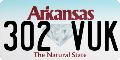 AR license plate 302VUK