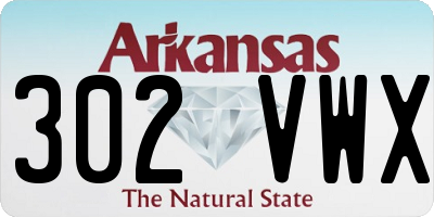 AR license plate 302VWX