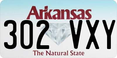 AR license plate 302VXY
