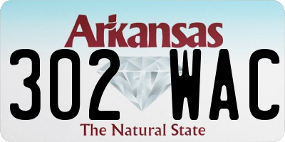 AR license plate 302WAC
