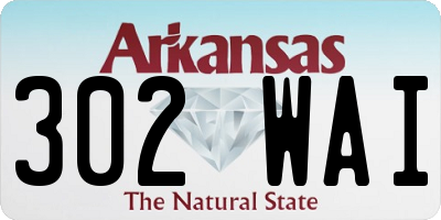 AR license plate 302WAI