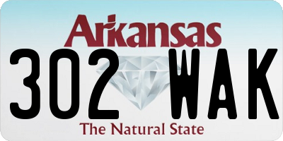 AR license plate 302WAK