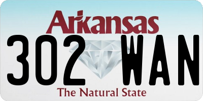 AR license plate 302WAN
