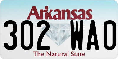 AR license plate 302WAO