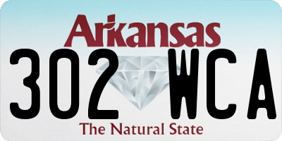 AR license plate 302WCA
