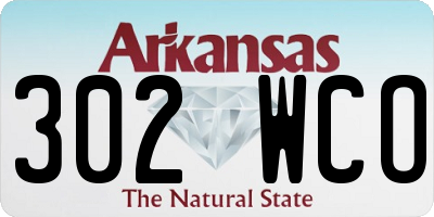 AR license plate 302WCO