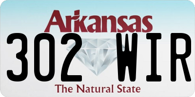 AR license plate 302WIR