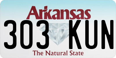 AR license plate 303KUN