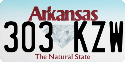 AR license plate 303KZW