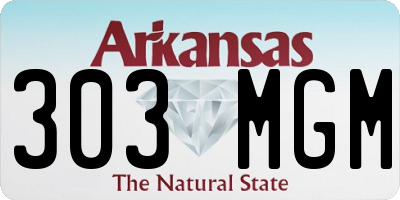 AR license plate 303MGM