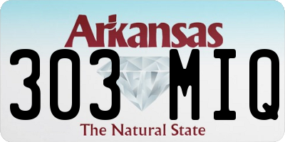 AR license plate 303MIQ