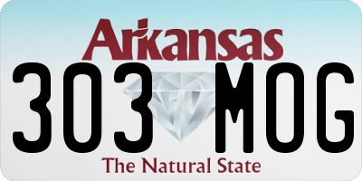 AR license plate 303MOG
