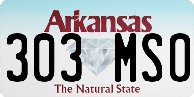 AR license plate 303MSO