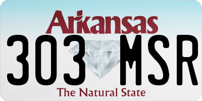 AR license plate 303MSR