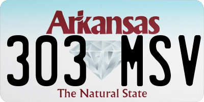 AR license plate 303MSV