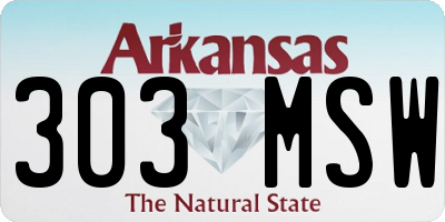AR license plate 303MSW