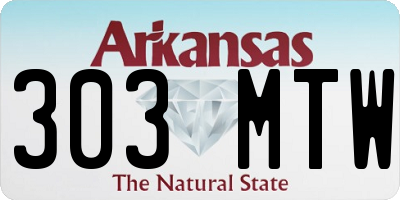 AR license plate 303MTW