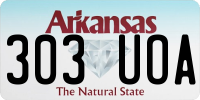 AR license plate 303UOA