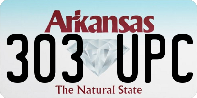 AR license plate 303UPC
