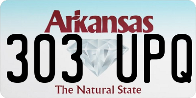 AR license plate 303UPQ