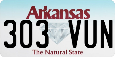 AR license plate 303VUN