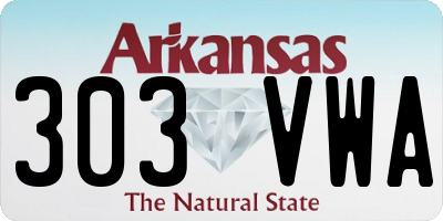 AR license plate 303VWA