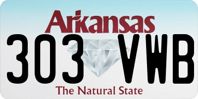 AR license plate 303VWB