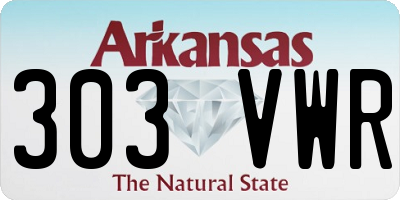 AR license plate 303VWR