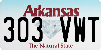 AR license plate 303VWT