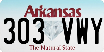 AR license plate 303VWY
