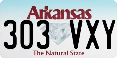 AR license plate 303VXY