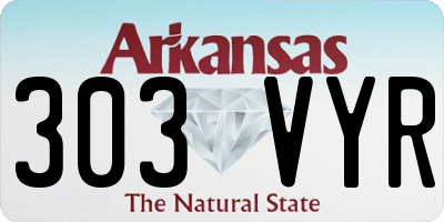 AR license plate 303VYR
