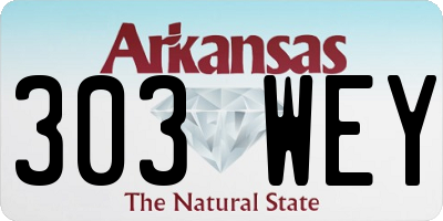 AR license plate 303WEY