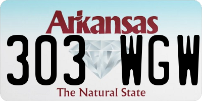 AR license plate 303WGW