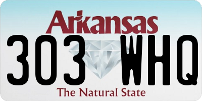 AR license plate 303WHQ
